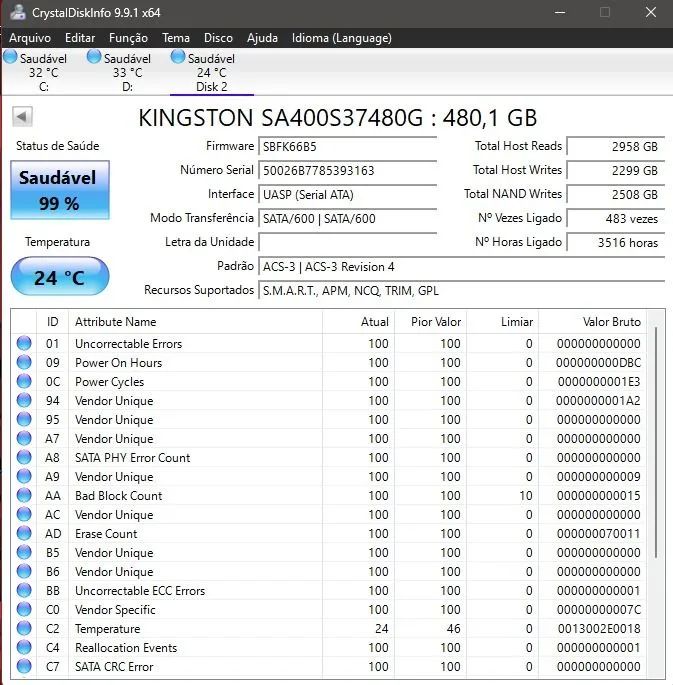 SSD 480GB Kingston  - Foto 3