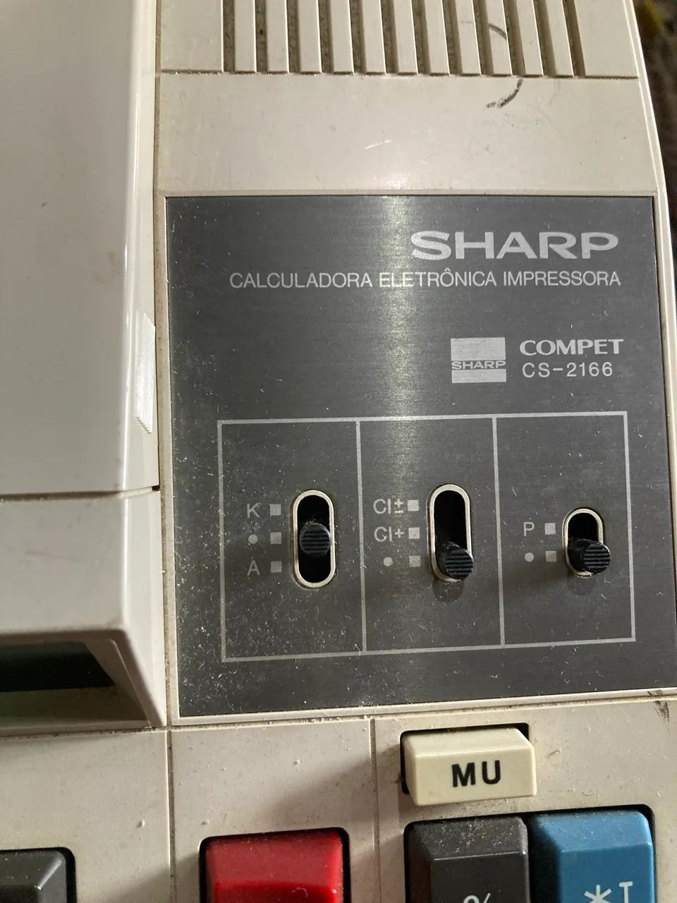 Calculadora Eletrônica Impressora Antiga Sharp Compet CS-2166.