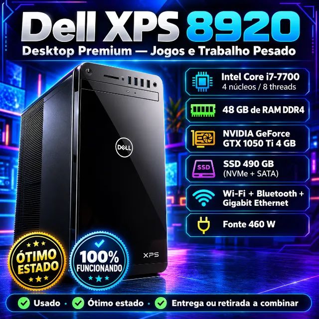 Windowsデスクトップ #677 Dell XPS 8920 i7-7700 8GB GTX 960 Dell XPS 8920 i7-7700 48GB RAM GTX 1050 Ti SSD 490GB