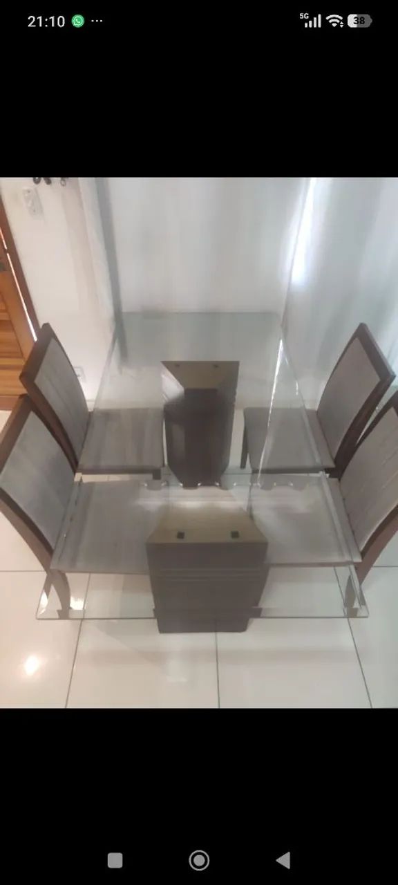 Mesa de vidro + 4 cadeiras  - Foto 5