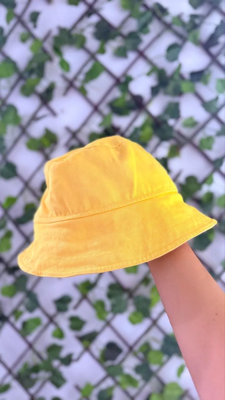 Chapéu Bucket Tok&Stok Amarelo