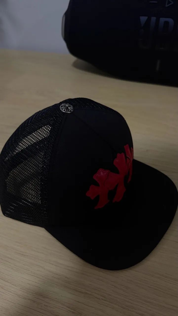 Boné Chrome Heart Red Cemetary Cross trucker - Foto 5