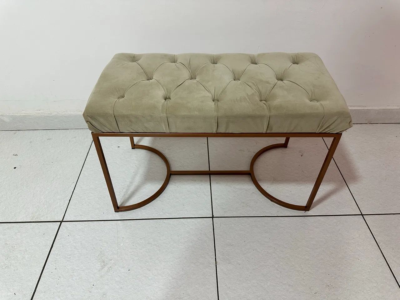 Puff retangular bege