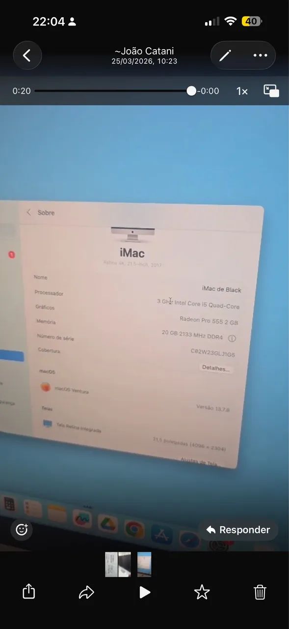 iMac 2017 Retina 21,5 4K 20gb Ram 256 SSD - Foto 4