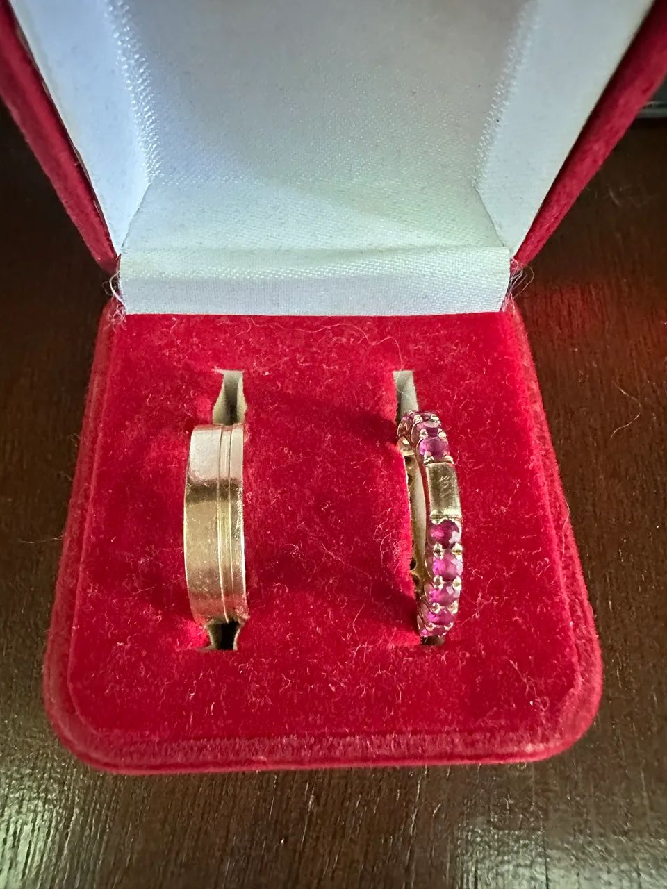 conjunto de alianças ouro 750 - Foto 2