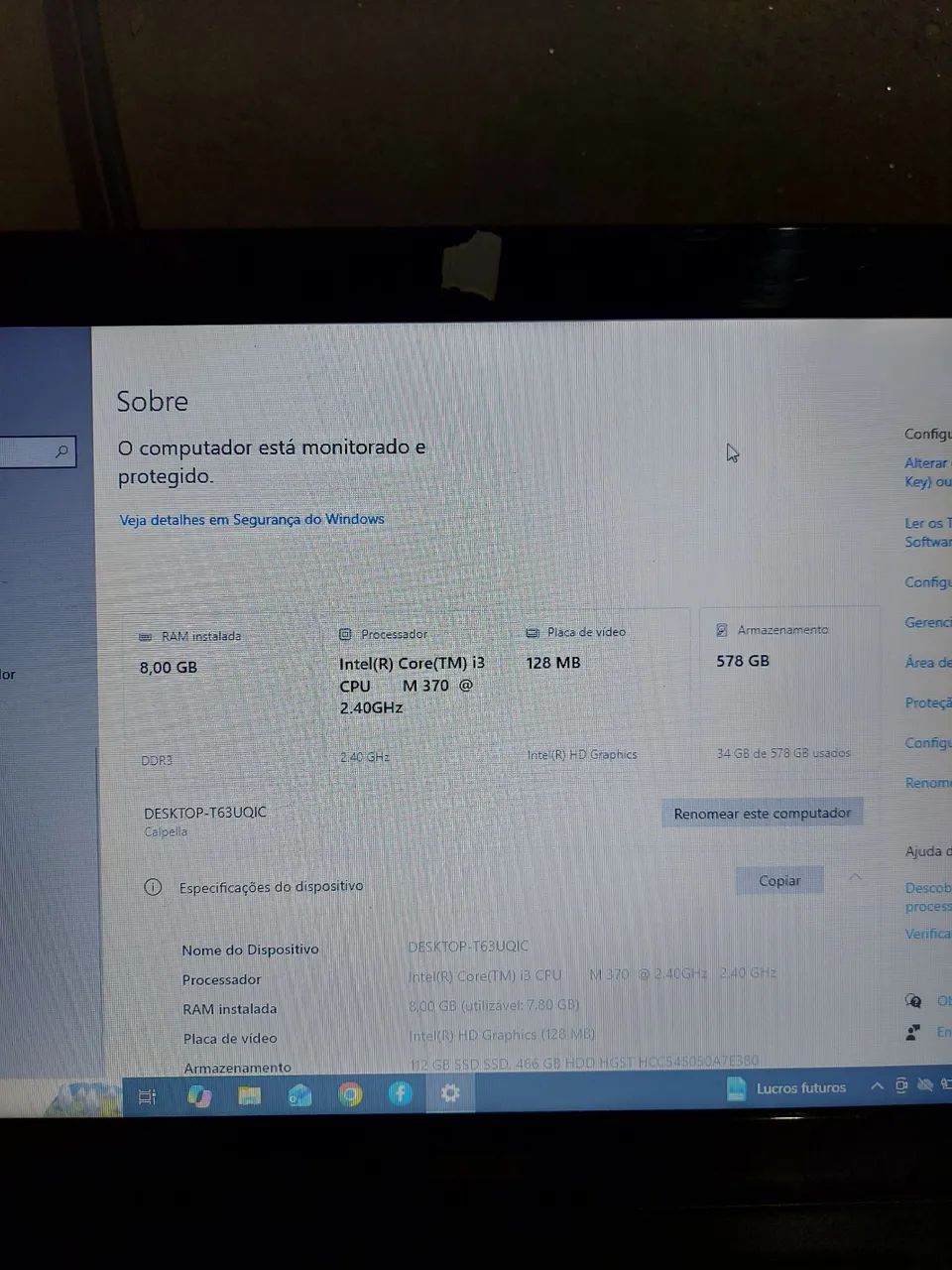 ?Notebook Intel i3 / 8GB RAM / SSD + HD / Bateria 2h + Brinde - Foto 3