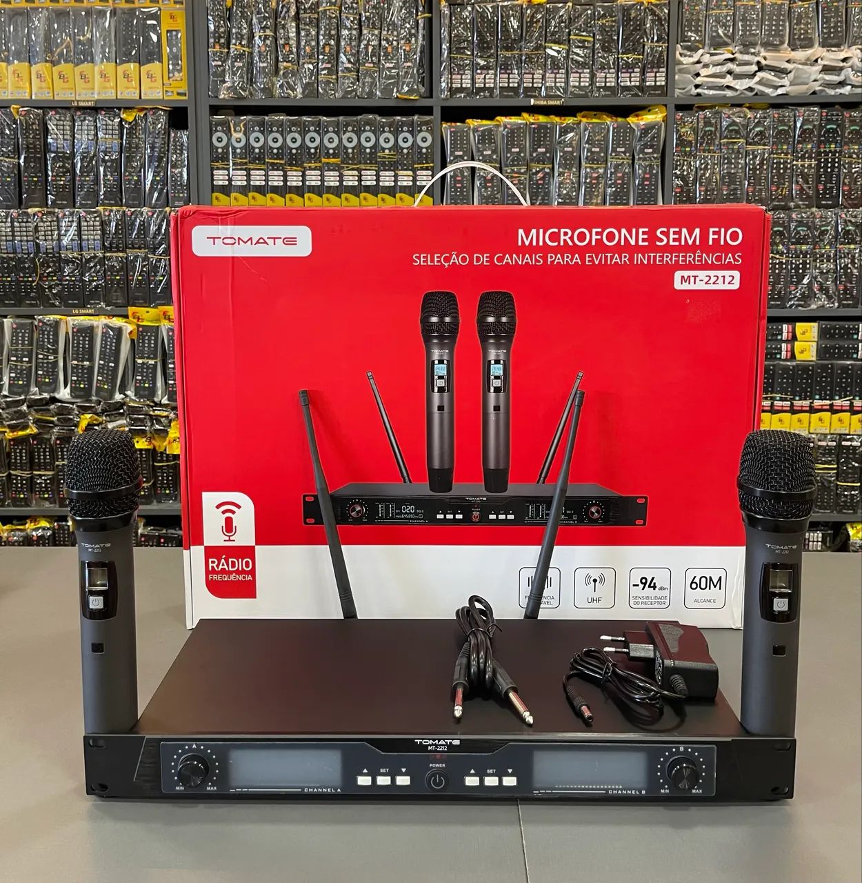 Microfone sem fio com 2 microfone ?