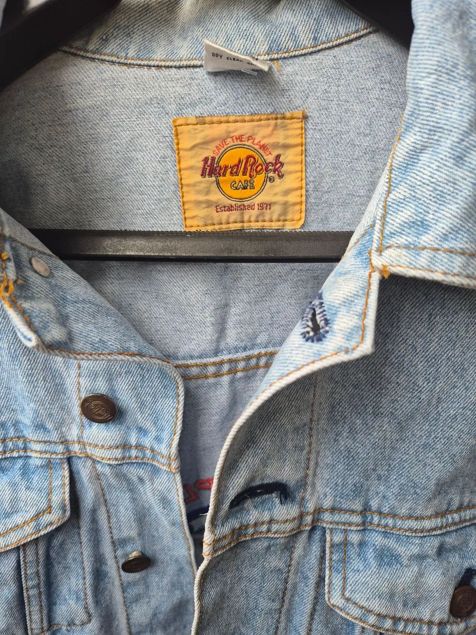 jaqueta jeans vitange hard rock