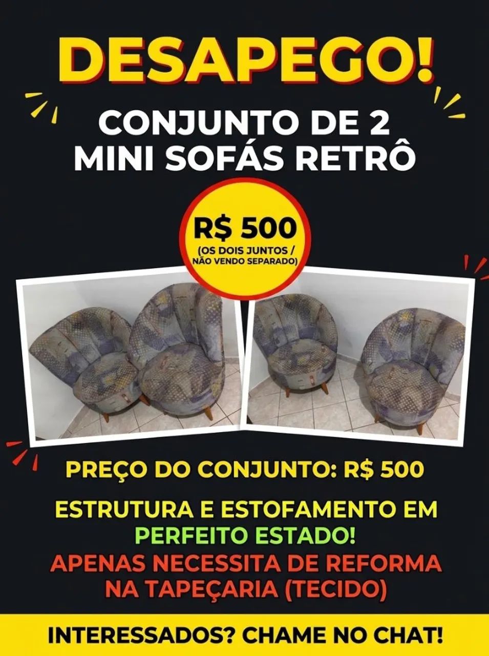 conjunto de sofás individuais