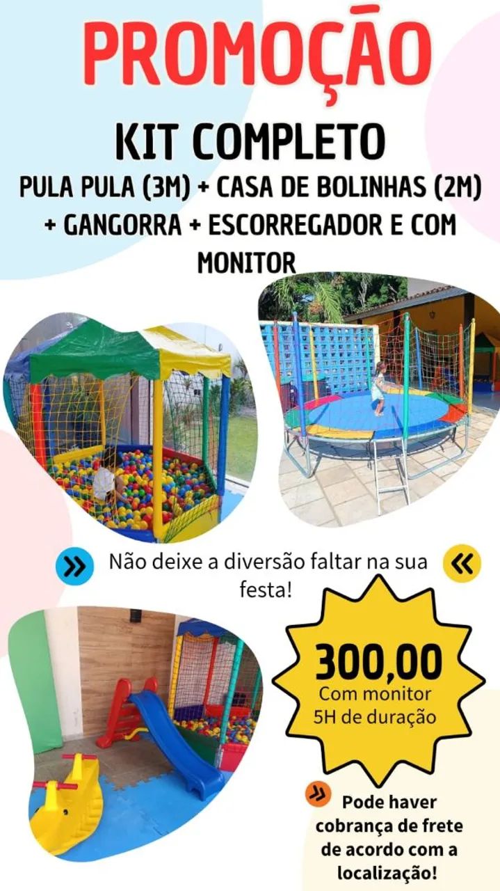 Aluguel de pula pula e casinha de bolinhas
