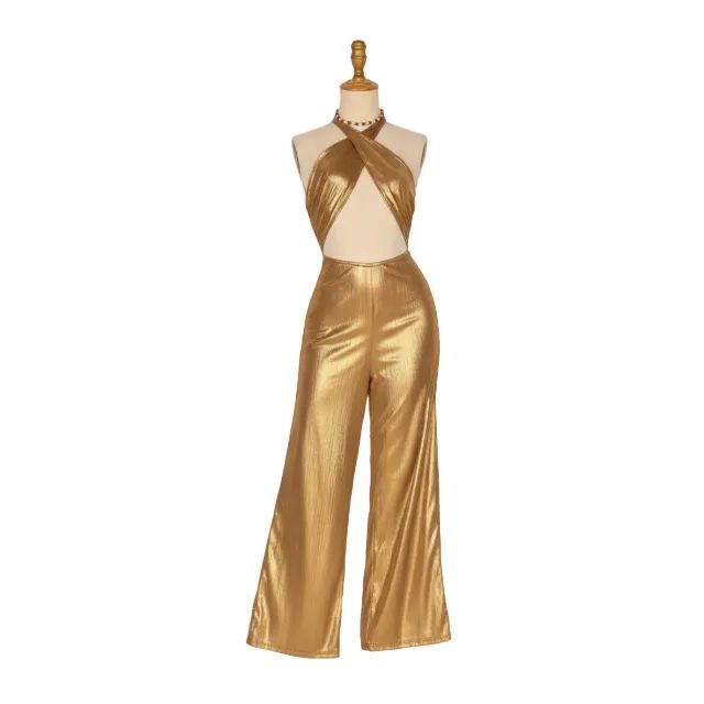 Macacão Feminino Dourado Shein