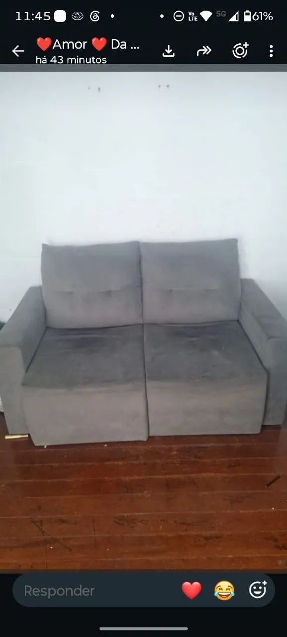 Sofá retrátil dois lugares