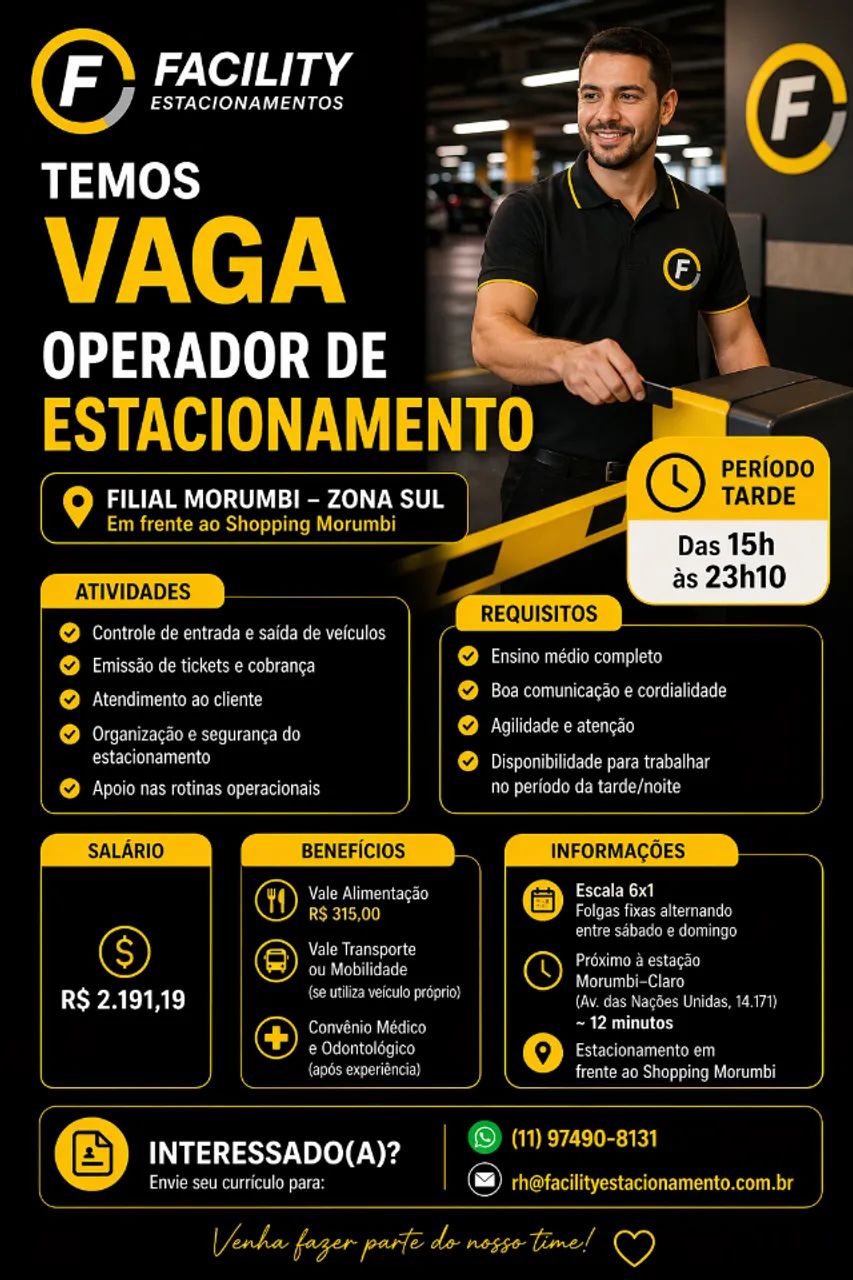 VAGA OPERACIONAL MANOBRISTA E CAIXA  - Foto 4