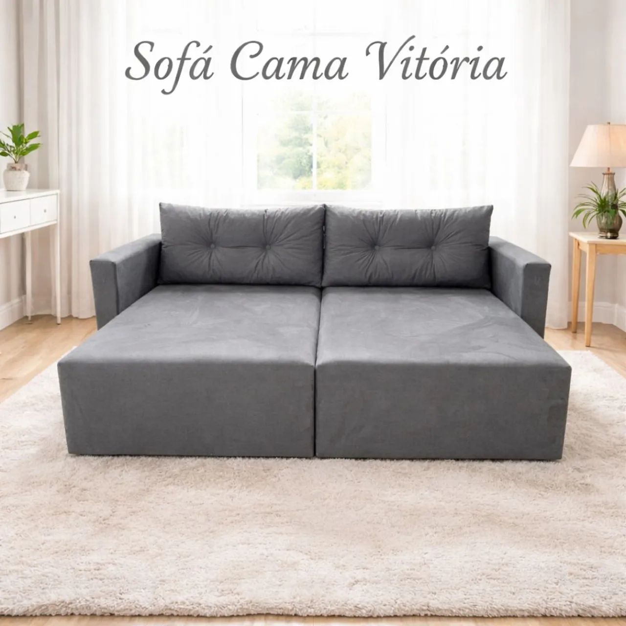 SOFÁ CAMA dois lugares GRANDE 1.95/1.20 diversas cores - Foto 2