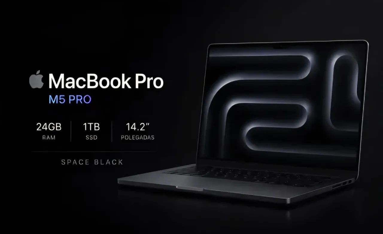 MACBOOK PRO M5 PRO / 1TBSSD 24GB RAM 14 POLEGADAS BLACK, LACRADO, NF, GARANTIA APPLE - Foto 2