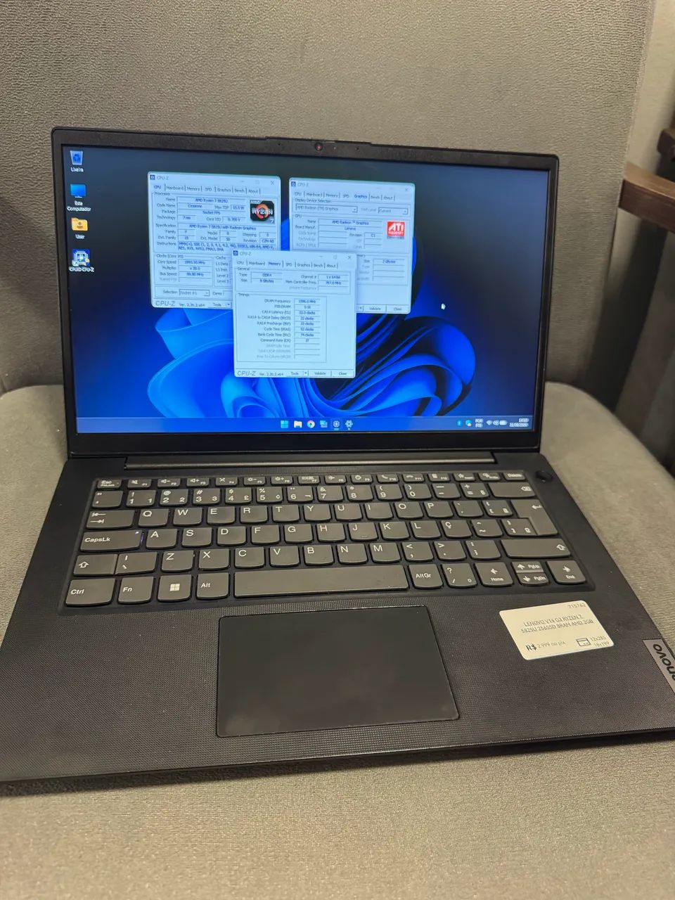Notebook Lenovo V14 Ryzen 7 com placa de vídeo  - Foto 2