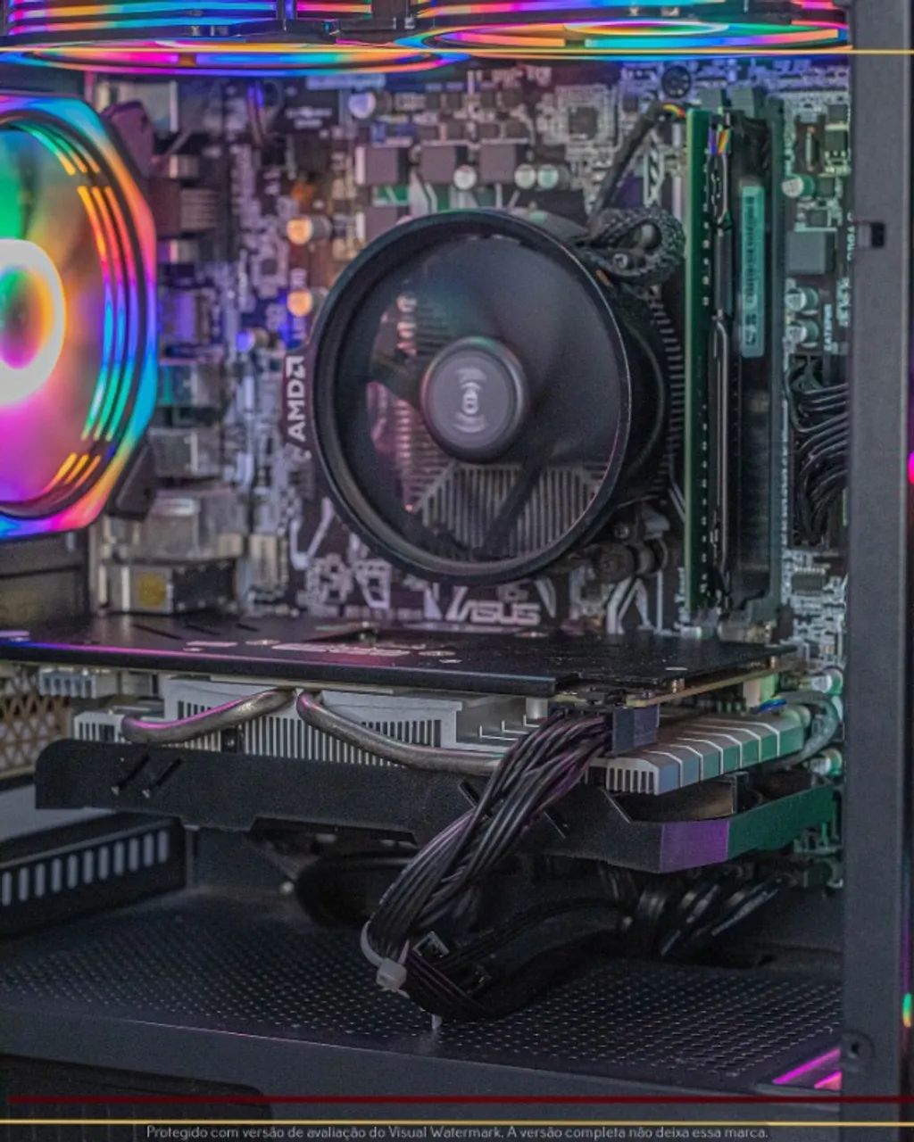 Computador Ryzen 3 2200G, 16gb, NVMe 128gb+HD 2tb, RX 580 8gb, Fonte MSI 500W - Foto 4