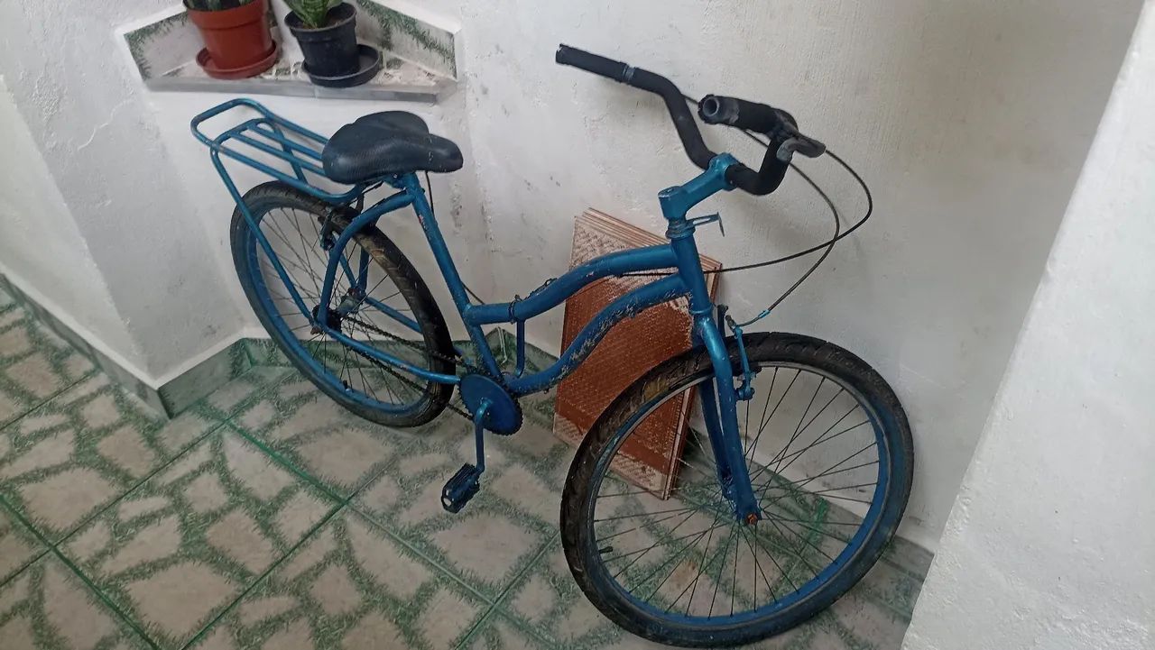 Bicicleta Aro 26 Azul com Rack 