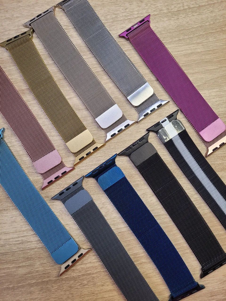 Pulseiras aço Milanesa para Apple Watch de 38 a 49 ultra 