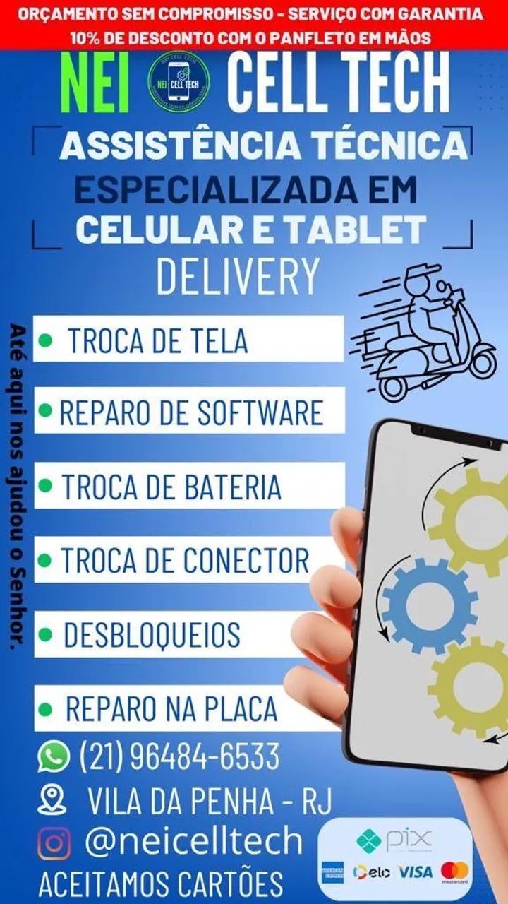 Assistência Técnica de Celular/Tablet e Info. Vila da Penha e Adjacências