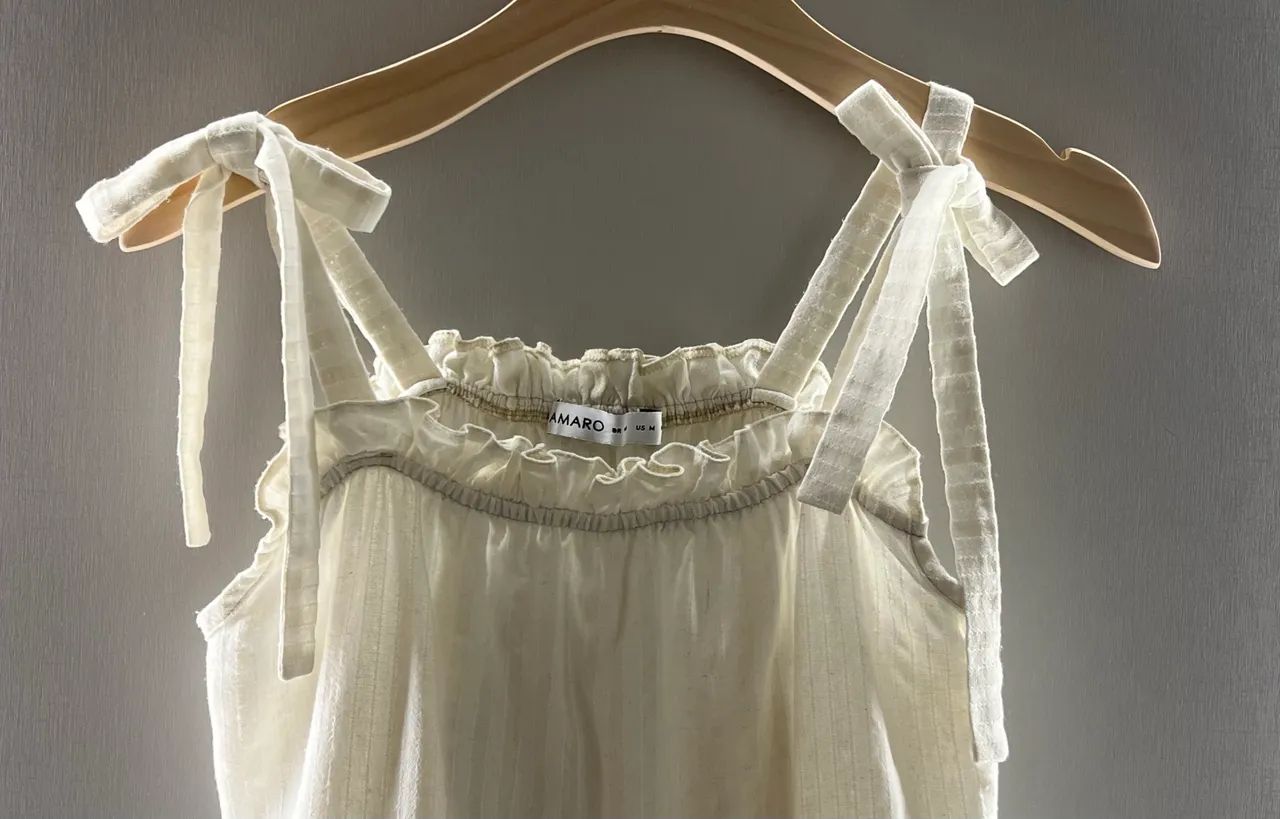 VESTIDO AMARO ORIGINAL LINHO (TAMANHO M VESTE P/M) - Foto 2