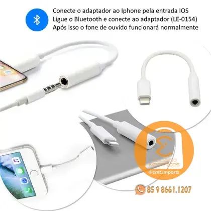 Cabo Adaptador P2 Femea para Lightning Macho LE-0154 - Foto 2