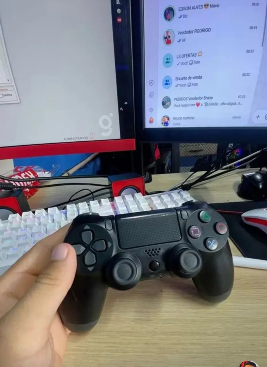 Controle Bluetooth Sem Fio Compatível Com Ps4 Pc Notebook Celular Android iOS  - Foto 2