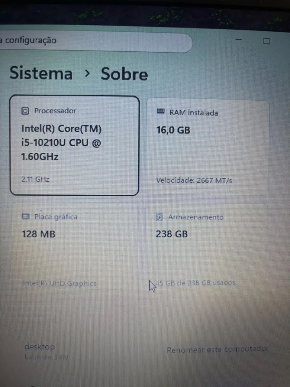 Notebook Dell latitude 3410