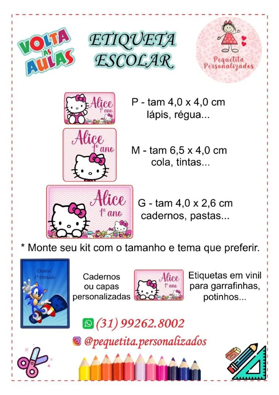 Volta às aulas-Etiquetas