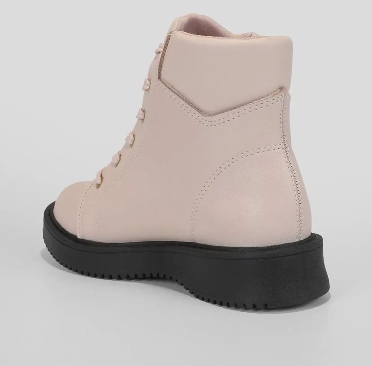 Bota Coturno Moleca Tratorada - Off White - Foto 2