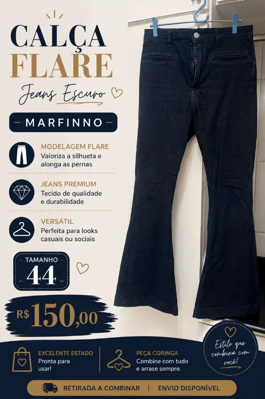 Calça Jeans Flare