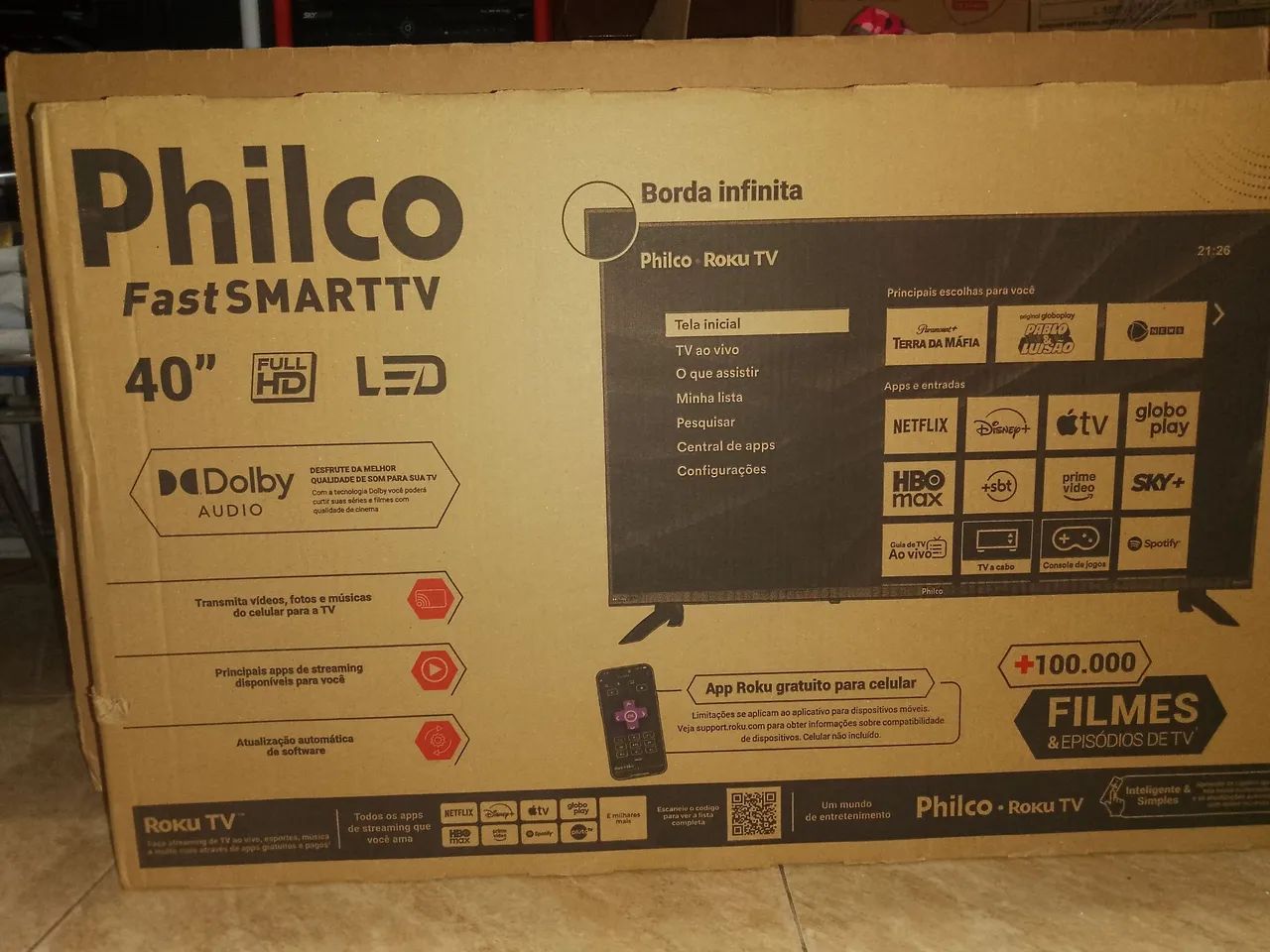 TV PHILCO 40" SMART - NOVA, NA CAIXA - Foto 4