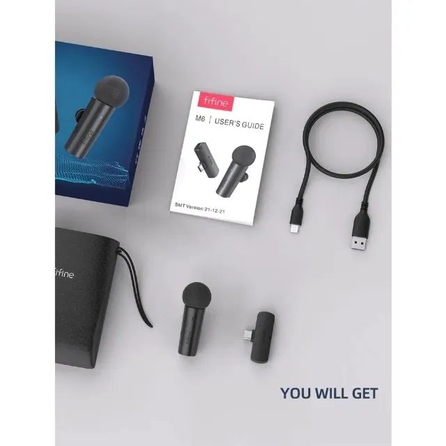 Microfone sem fio bluetooth Fifine M6 2.4g tipo lapela Pronta Entrega - Foto 5