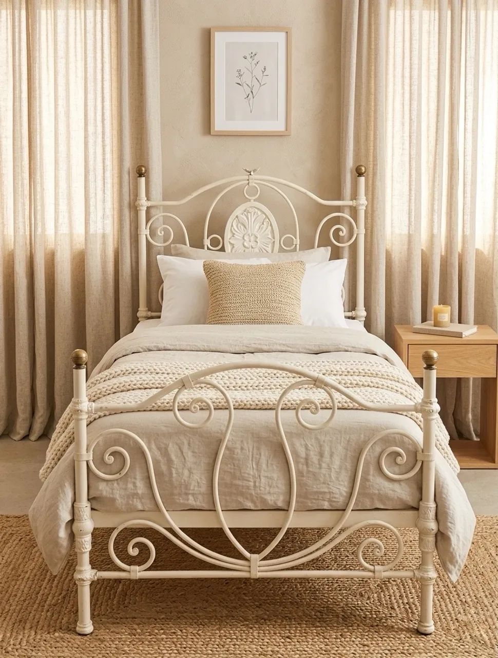 Cama solteiro ferro clássica estilo Farmhouse  - Foto 2