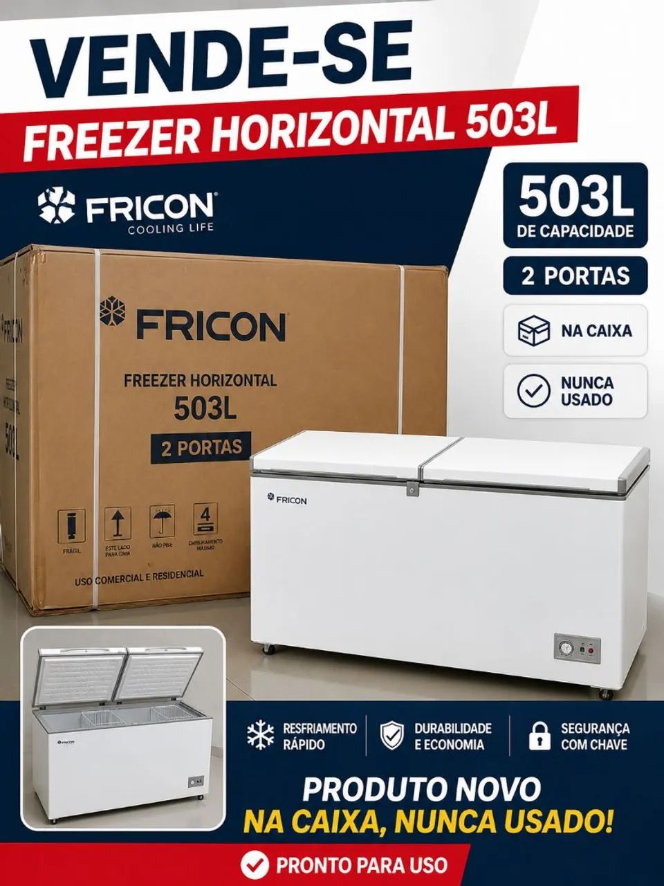 Freezer horizontal 503l  - Foto 4