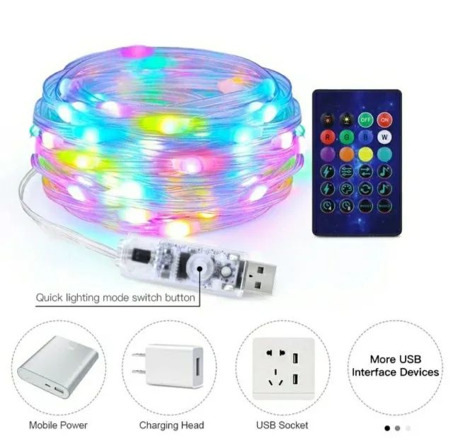 Cordão de luz bluetooth 10M