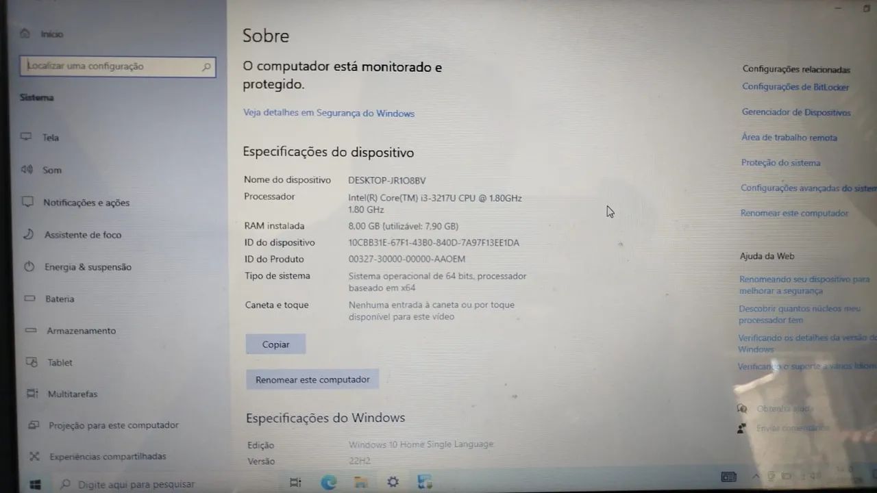 Notebook cce i3 8gb top
