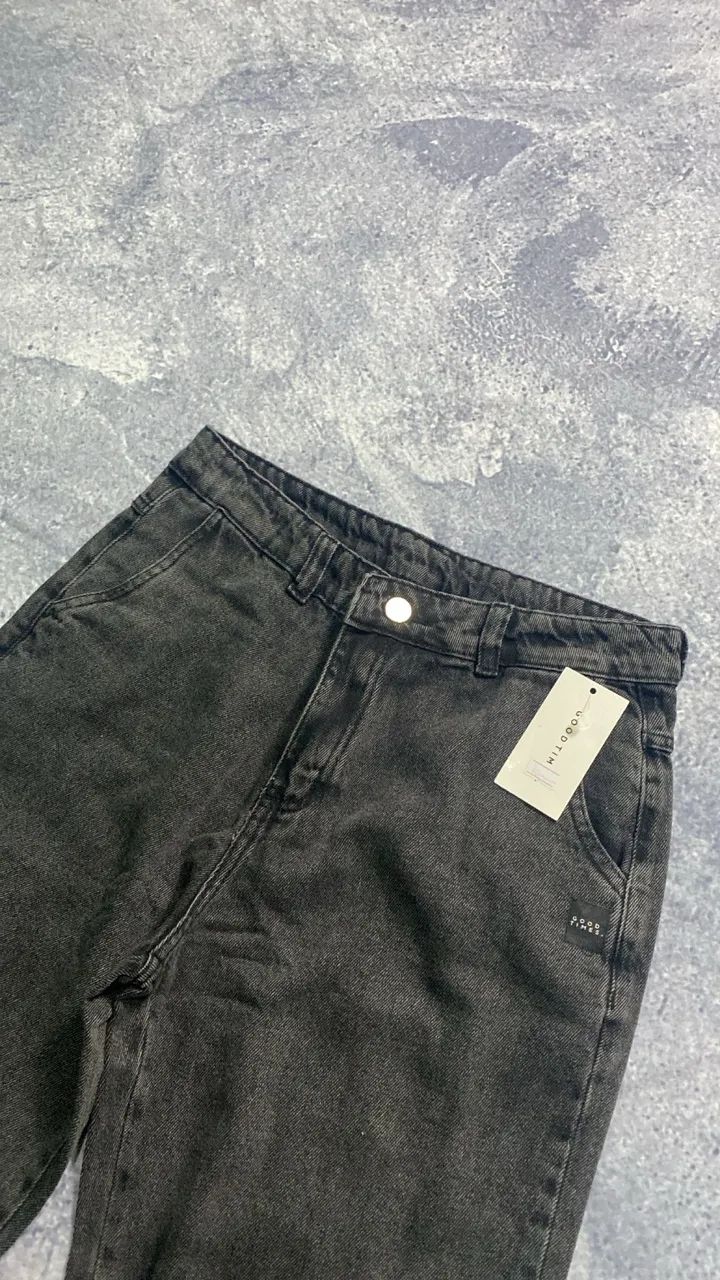 Calça Jeans Balão Estonada Premium - Preta (40) - Foto 2