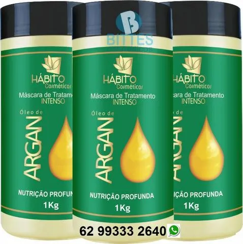 Máscara Rica em Vitamina E e Ômega 6 e 9 Nutrição Profunda Hábito Cosméticos Proteção de s