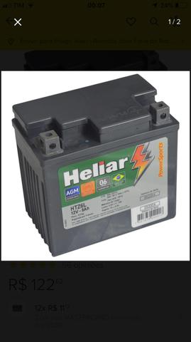 Bateria heliar 5ah titan/xre/ cb 300 original( nova)