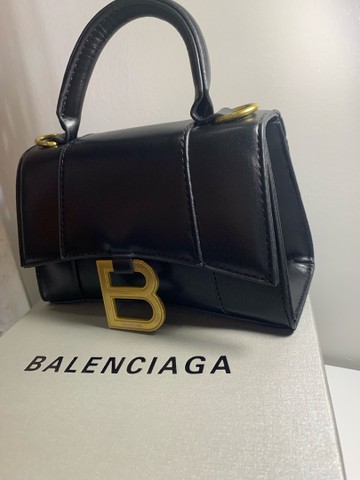 black balenciaga hourglass bolsa