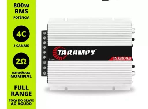 Potencia Taramps Ts800.4 800w Rms 4 Canais Digital Amplificador Som Ts800x4 Trio Bob Modul - Foto 4