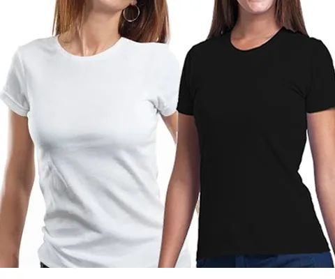 Camiseta T Shirt Algodão Feminina Lisa Blusinha Blusa Baby Look - Branca