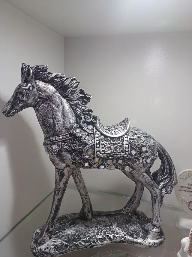 Estatuetas Rei, Rainha E Cavalo - Peças decorativas De Xadrez -  Decoração:Preto