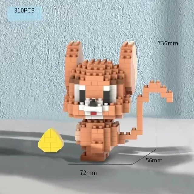 Tom e Jerry miniatura de coleção dois em um tipo lego blocos de montar - Foto 4