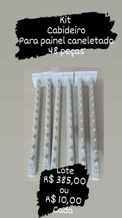 Kit Cabideiro para painel Caneletado