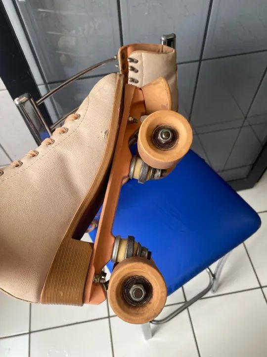 Patins em Couro Rosa Pouco Usaso n?36  - Foto 2