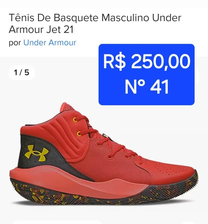 Tênis de Basquete Under Atmour Jet 21