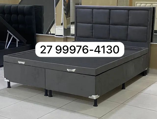 Box Bau Queen 1,58X1,98 em suede ou corino.