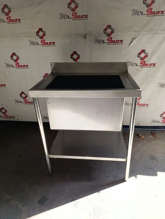 Tanque de aço inox com prateleira inferior a fabricar - Foto 2